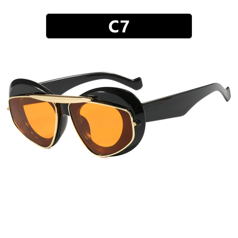 Inflatable bread toad shaped sunglasses, high-end and personalized cat eye sunglasses, internet famous Instagram sunglasses