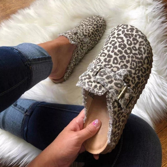 New Fashion Women Causal Faux Suede Slippers Wedges Heel Cork Mules Platform Clog Non Slip Sole Buckle Outdoor Home Shoes
