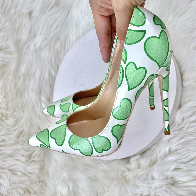 New Love Patent Leather High Heels Women's Stiletto 10CM Fashion Shallow Mouth Single Shoes Banquet Shoes