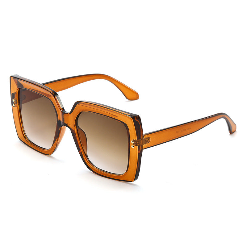 Square rice nail sunglasses women trendy personality PC large frame sunglasses