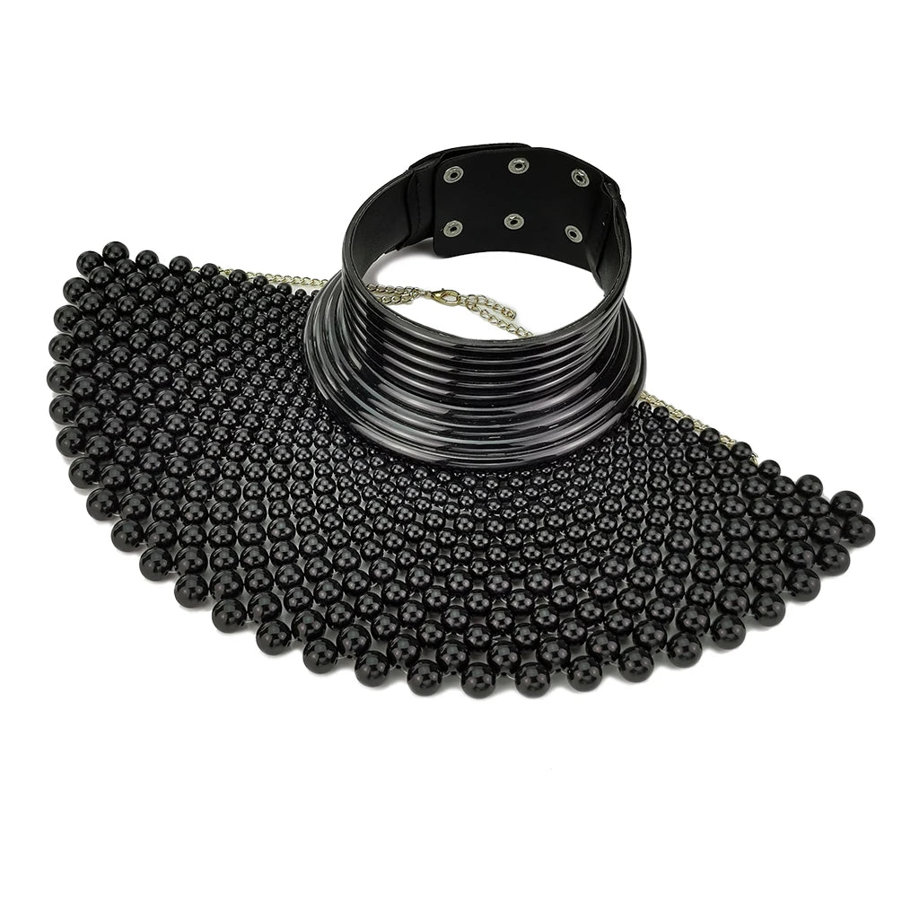 Brand Indian Jewelry Handmade Beaded Statement Necklaces For Women Collar Beads Choker Maxi Necklace Wedding Dress African UKEN