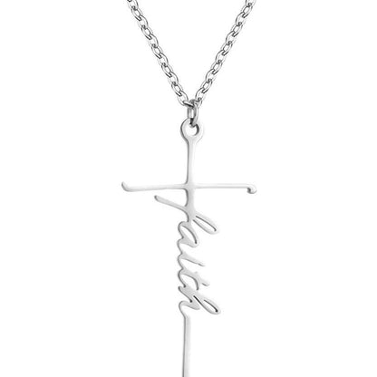 Ins Style Faith Letter Alloy Pendant Women's Choker Necklace Short Necklace for Women