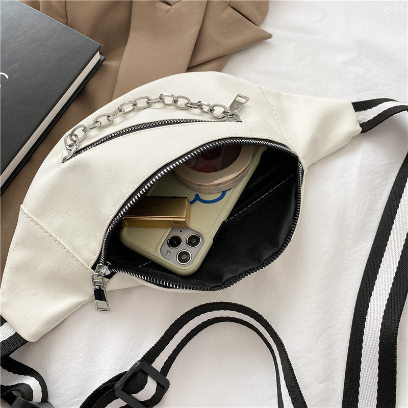 Ins Street Trend Waist Bag New Simple And Lightweight Wide Shoulder Strap Messenger Chest Bag Casual Shoulder Bag