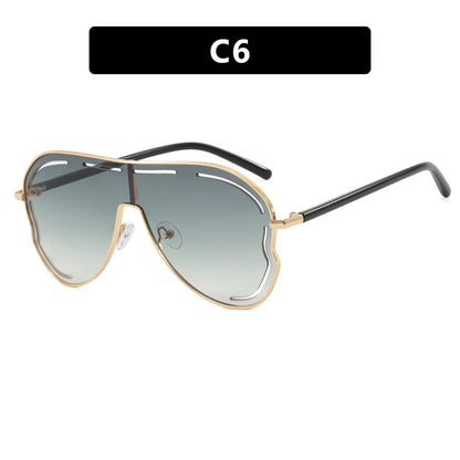 Conjoined large frame toad shaped sunglasses, new spicy girl sunglasses