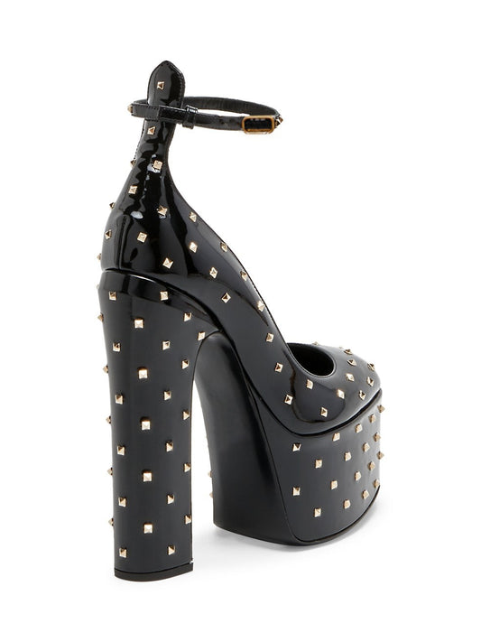 Platform Shoes Office Lady Chunky Heels Ladies Shoes Rivet Ankle Strap Thick Bottom