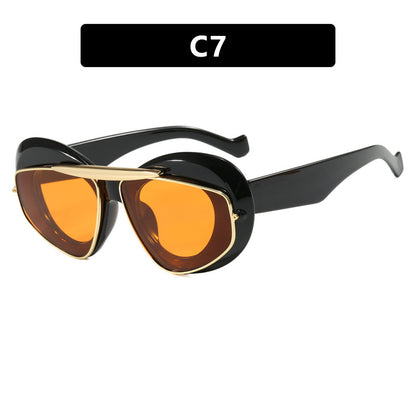 Inflatable bread toad shaped sunglasses, high-end and personalized cat eye sunglasses, internet famous Instagram sunglasses