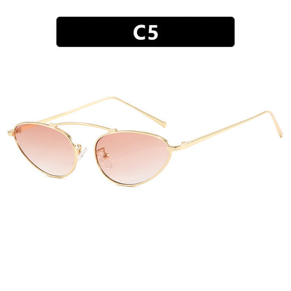 Single beam cat eye sunglasses, new metal European and American Instagram trendy sunglasses, cross-border street photography sunglasses for women