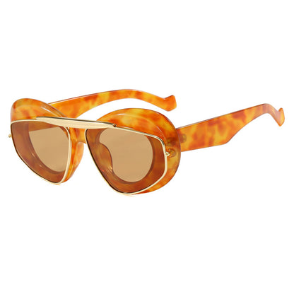 Inflatable bread toad shaped sunglasses, high-end and personalized cat eye sunglasses, internet famous Instagram sunglasses
