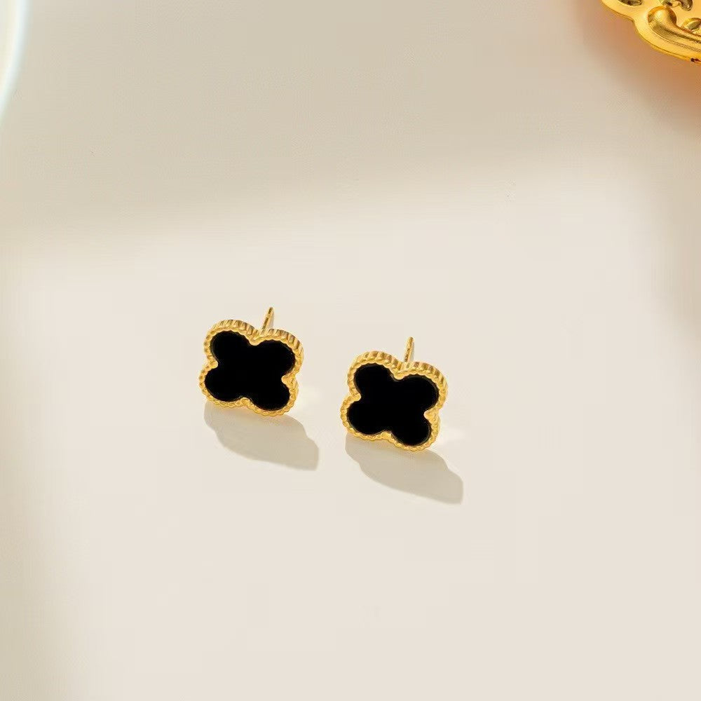 13mm double-sided clover set necklace bracelet women's set