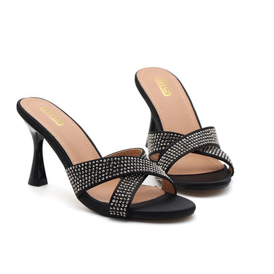 Sexy slim heel rhinestone women's high heels