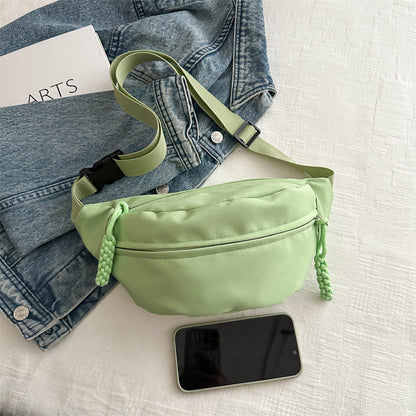 Crossbody bag women's casual bag canvas bag waist bag trendy sports chest bag