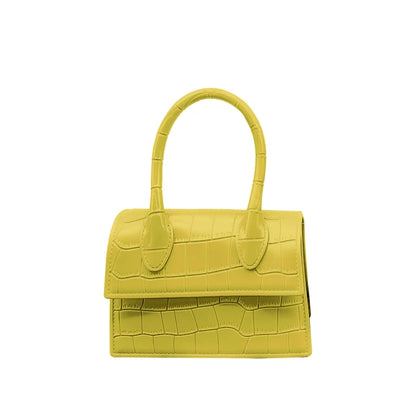 Fashion Crocodile Pattern PVC Women Top Handle Purse Jelly Color Brand Crossbody Bag  Summer Mini Beach Handbag