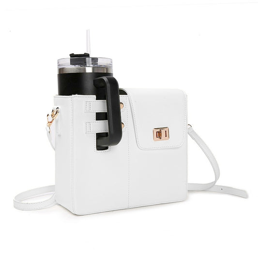 Outdoor Portable Beverage Bottle Bag, Universal Large Insulated Cup Pink Shoulder Crossbody Bottle Bag