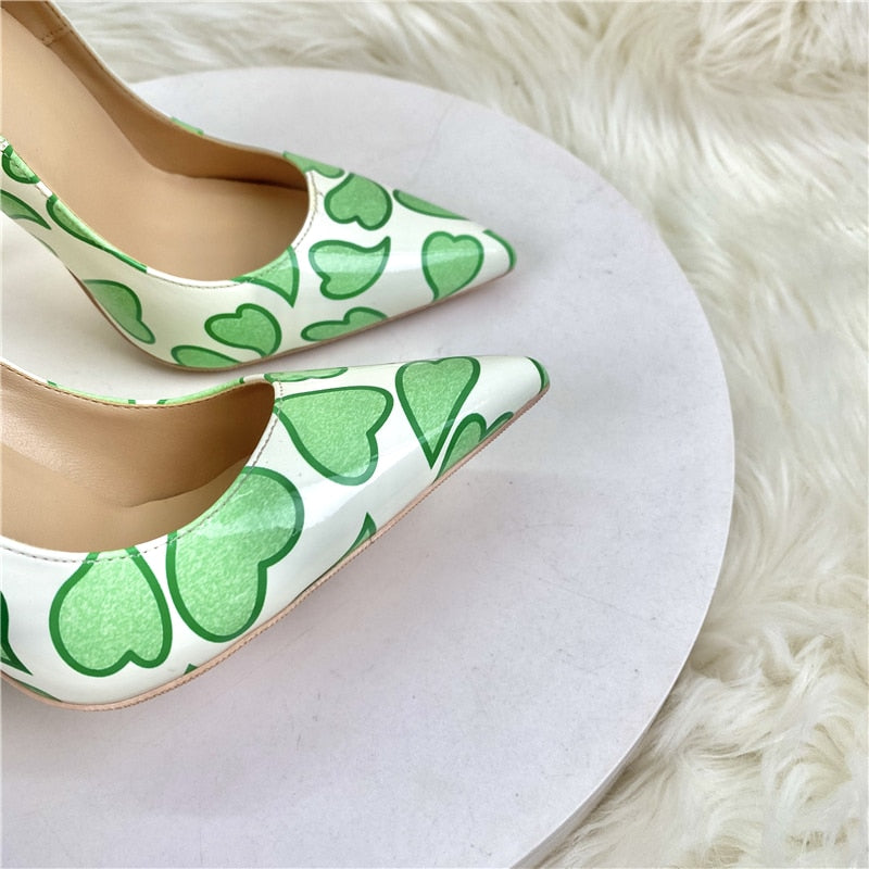 New Love Patent Leather High Heels Women's Stiletto 10CM Fashion Shallow Mouth Single Shoes Banquet Shoes