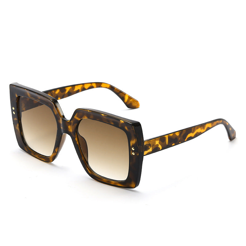 Square rice nail sunglasses women trendy personality PC large frame sunglasses