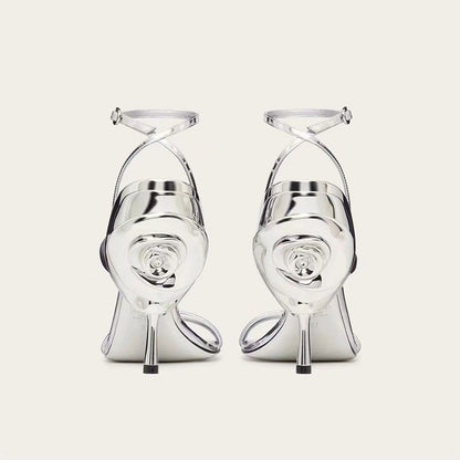 Flower slim heels and banquet women's fashion sandals