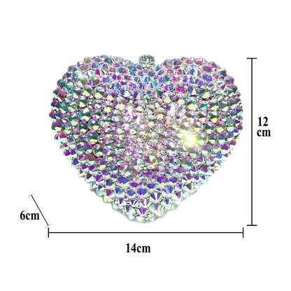 Romantic Diamond Evening Bags Heart Shape Crystal New Design Women Custom Lovely Shoulder Bags Female Wedding Dinner Purse