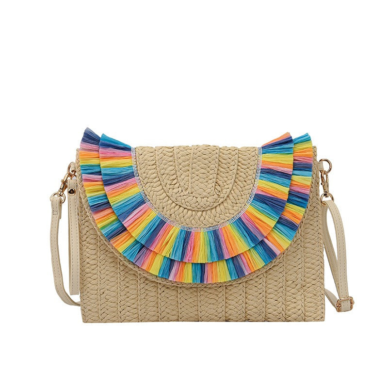 Woven shoulder bag for women's portable bag