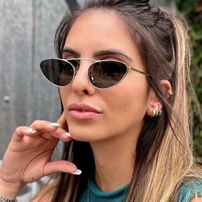 Single beam cat eye sunglasses, new metal European and American Instagram trendy sunglasses, cross-border street photography sunglasses for women