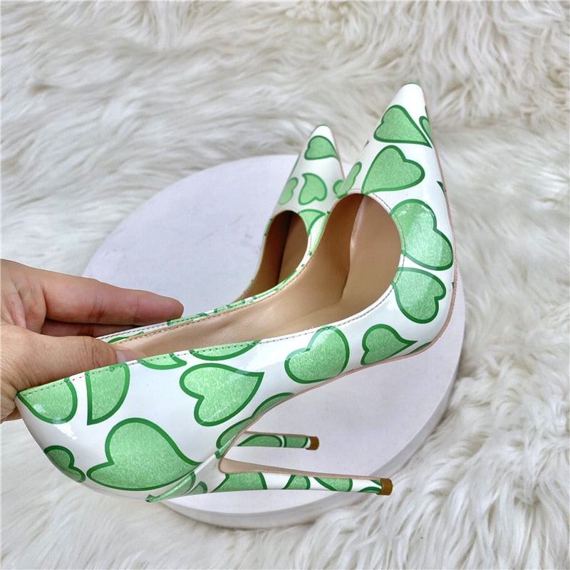 New Love Patent Leather High Heels Women's Stiletto 10CM Fashion Shallow Mouth Single Shoes Banquet Shoes