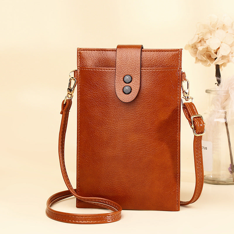 Net Red Japanese Literary Retro Shoulder Bag Simple Casual Vertical Mini Bag Korean Version Messenger Mobile Phone Bag