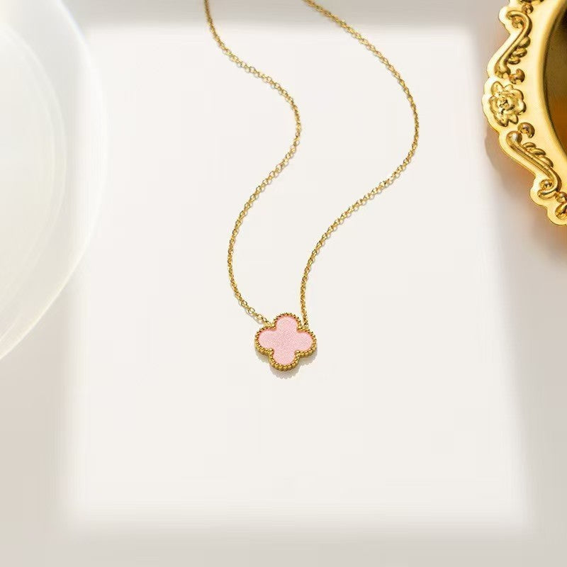 13mm double-sided clover set necklace bracelet women's set
