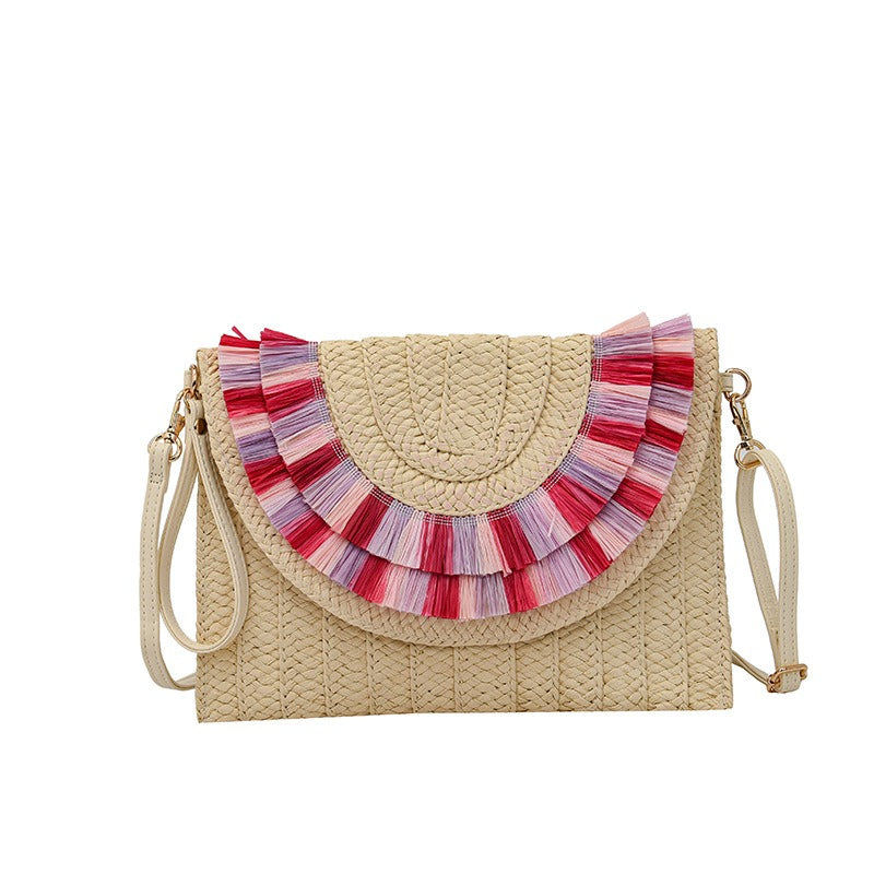 Woven shoulder bag for women's portable bag