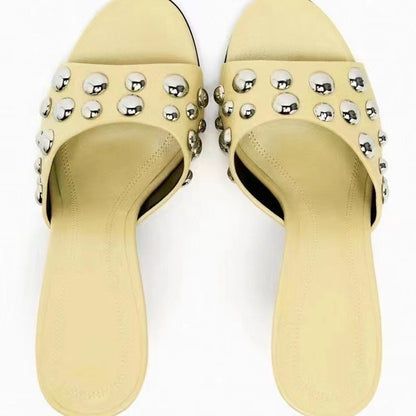Women's Sandals Summer Mules Slingback Stiletto Heeled Sandals Silver Gold High Heels