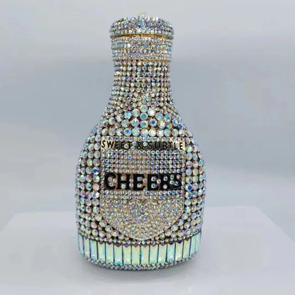 Women Bottle  Crystal Evening Bag Lady Diamond Wedding Bridal Purses Female Rhinestone Party Prom Clutches Bags