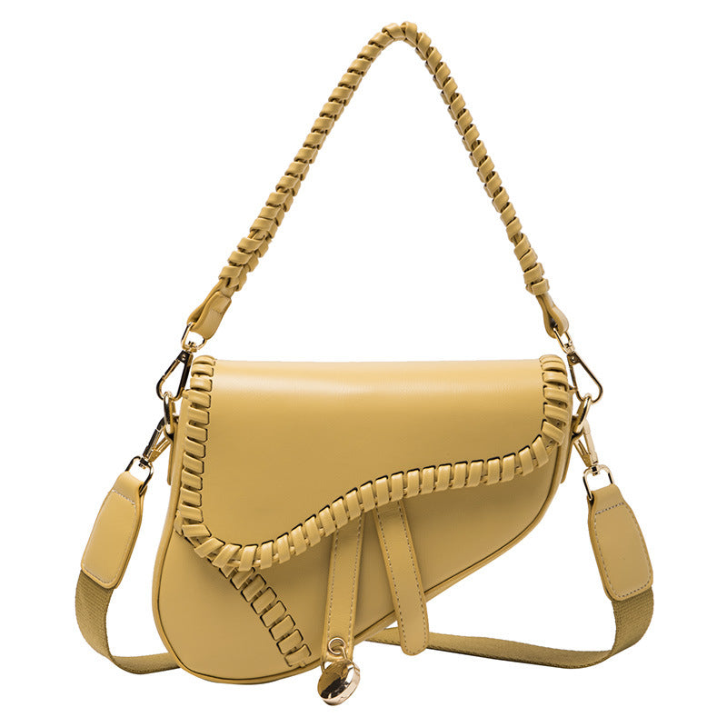 Women's Bag Autumn New Fashion One-Shoulder Messenger Personality Saddle Bag Korean Version Of The Solid Color Literary Trendy Bag