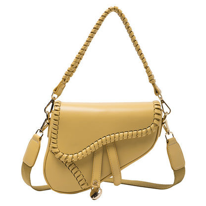 Women's Bag Autumn New Fashion One-Shoulder Messenger Personality Saddle Bag Korean Version Of The Solid Color Literary Trendy Bag