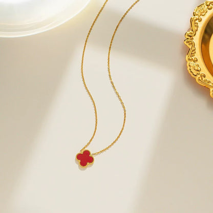 13mm double-sided clover set necklace bracelet women's set