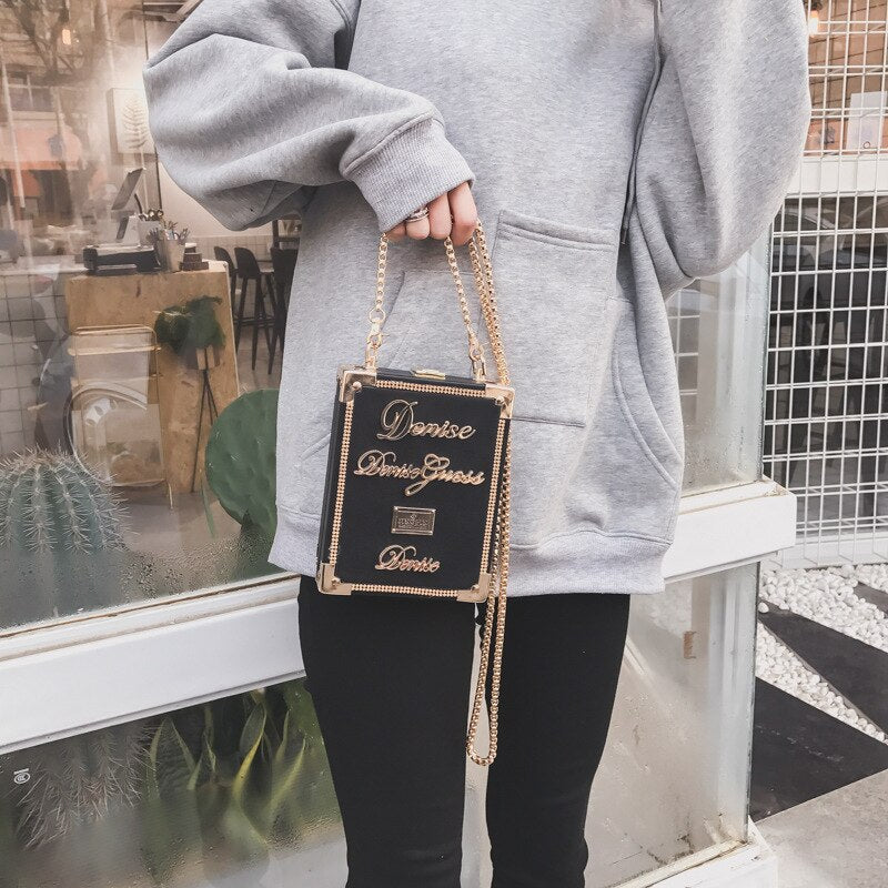 Leather Metal Perfume Bottle Crossbody Bag Womens Chain Mini Clutch Bag Women Handbag Fashion Party Girl Femme Evening Bags