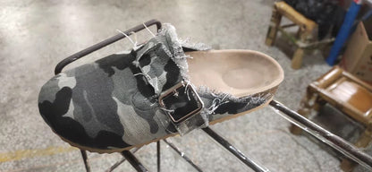 New Fashion Women Causal Faux Suede Slippers Wedges Heel Cork Mules Platform Clog Non Slip Sole Buckle Outdoor Home Shoes