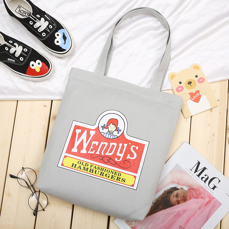New Trend Fashion Shoulder Bag Student Class Tutoring Large Capacity Canvas Bag Female Shopping Canvas Bag