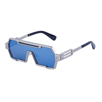 New futuristic technology and trendy all-in-one metal sleeve sunglasses, popular on the internet, the same type of sunglasses