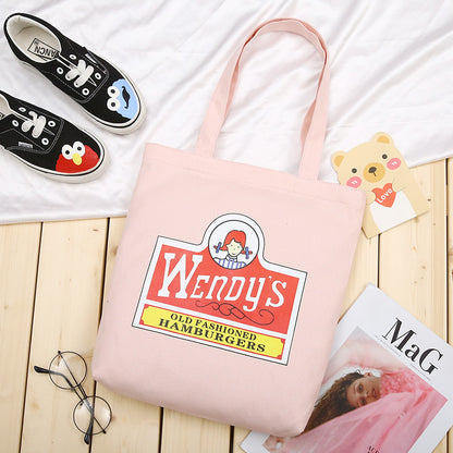 New Trend Fashion Shoulder Bag Student Class Tutoring Large Capacity Canvas Bag Female Shopping Canvas Bag