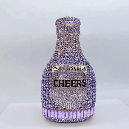 Women Bottle  Crystal Evening Bag Lady Diamond Wedding Bridal Purses Female Rhinestone Party Prom Clutches Bags