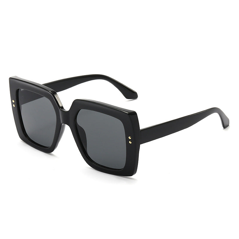 Square rice nail sunglasses women trendy personality PC large frame sunglasses