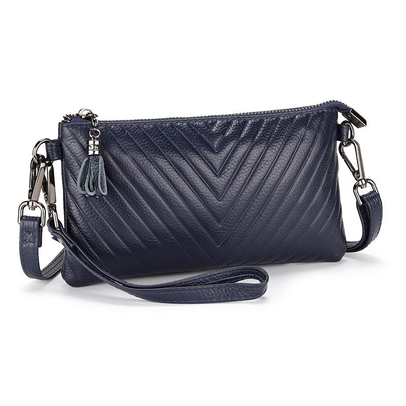 New Shoulder Bag Genuine Leather Women's Luxury Handbags Fashion Crossbody Bags Lady Messenger Bag Female Zipper Slim Purse