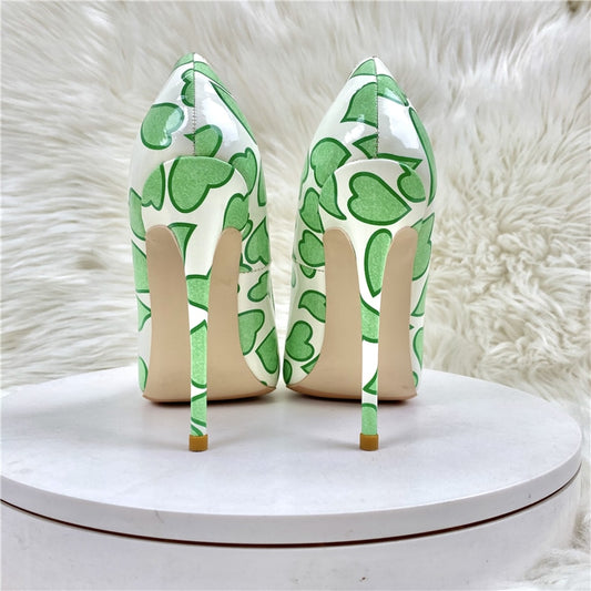 New Love Patent Leather High Heels Women's Stiletto 10CM Fashion Shallow Mouth Single Shoes Banquet Shoes