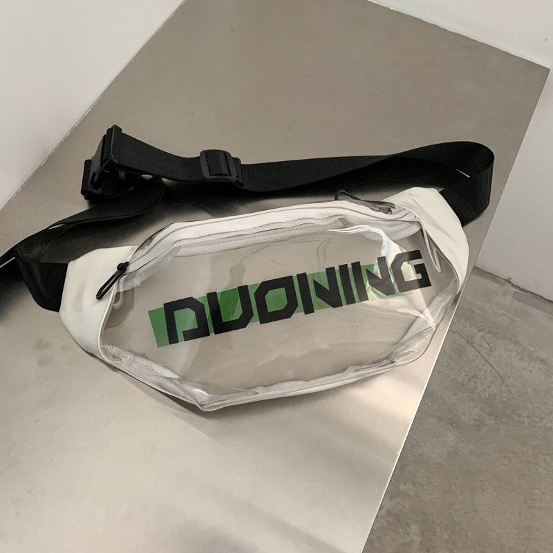 Personality Messenger Bag New Ins Sports And Leisure Super Fire Single Shoulder Bag Waist Bag PVC Transparent Chest Bag