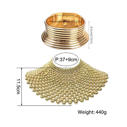 Brand Indian Jewelry Handmade Beaded Statement Necklaces For Women Collar Beads Choker Maxi Necklace Wedding Dress African UKEN