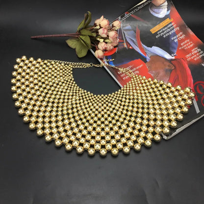 Brand Indian Jewelry Handmade Beaded Statement Necklaces For Women Collar Beads Choker Maxi Necklace Wedding Dress African UKEN