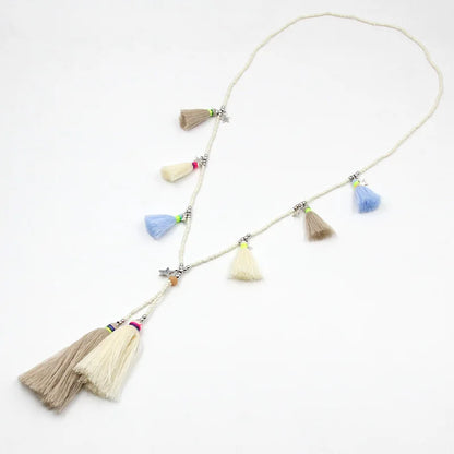 Women Jewelry Statement Necklace Bohemian Handmade Colorful Strand Tassel Pendant Female Accessories Necklace for Dress