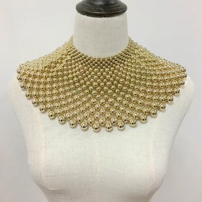 Brand Indian Jewelry Handmade Beaded Statement Necklaces For Women Collar Beads Choker Maxi Necklace Wedding Dress African UKEN