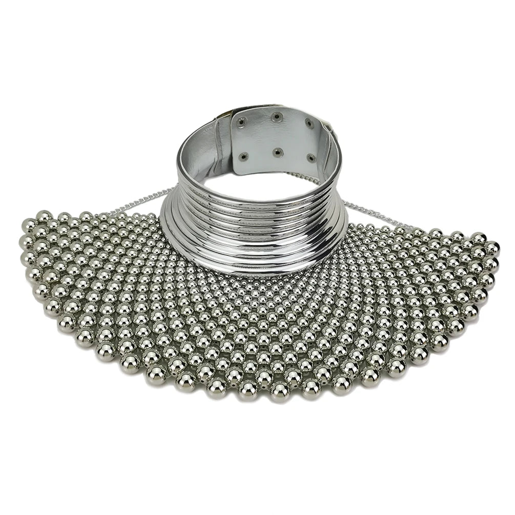 Brand Indian Jewelry Handmade Beaded Statement Necklaces For Women Collar Beads Choker Maxi Necklace Wedding Dress African UKEN