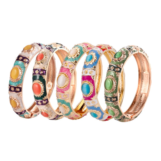 Enamel Bracelet For Women Bangle On Hand Hawaiian India Cloisonne African Jewelry Women's Hand Bracelets Bohemian Designer Gifts