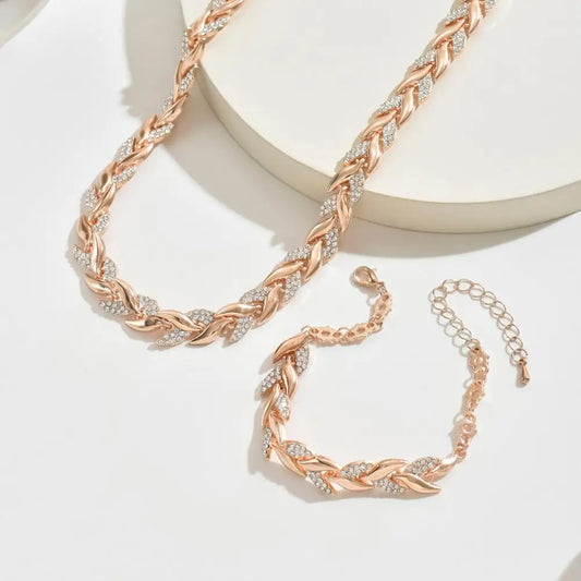 Womens Necklace and Bracelet Jewelry Set