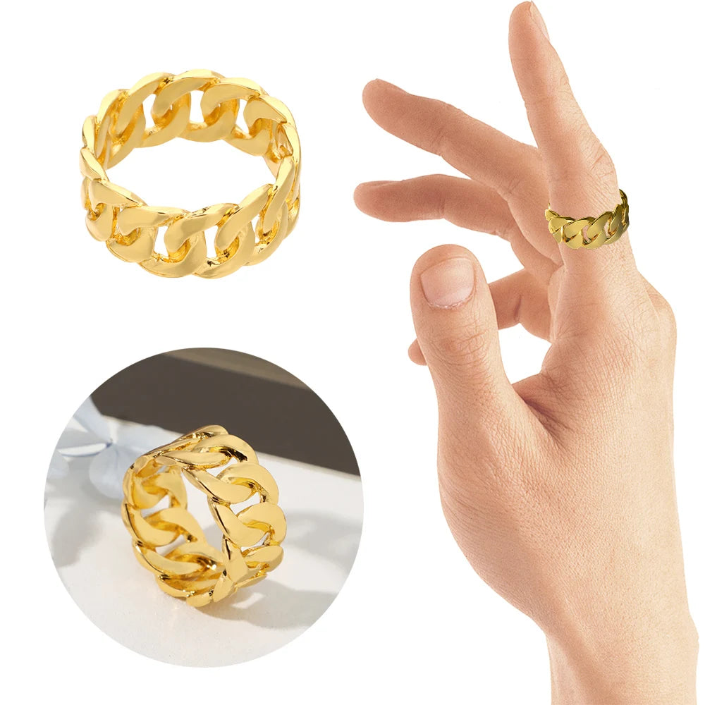 Women's Gold Ring Classic Chain Ring Gorgeous Jewelry Gifts Luxury Quality Jewelry Rings For Man Woman